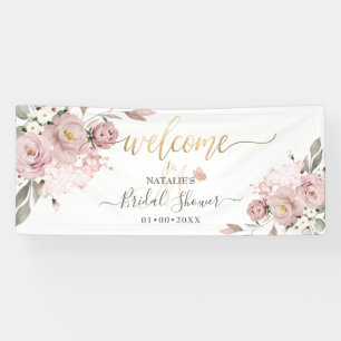 Lona PixDezines Rosas Dusty Pink Flores Acuarela