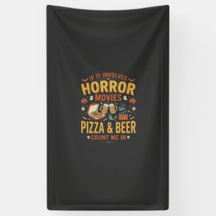 Lona Pizza Cerveza Películas De Terror Diseño De Hallow