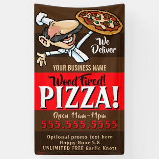Lona Pizza Shop Personalizable de Banner Promocional It