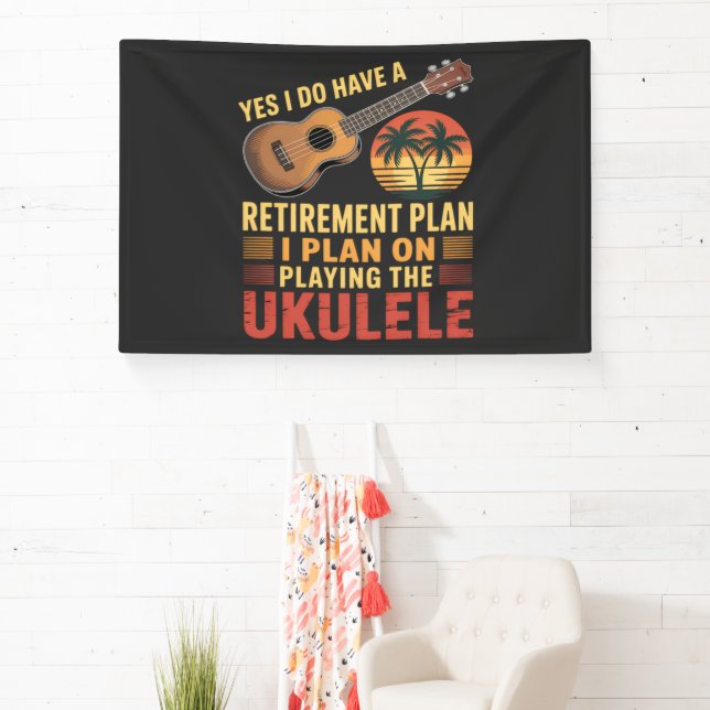 Lona Plan de jubilación de ukulele divertido (in situ)