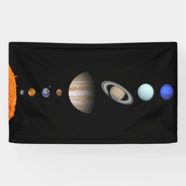 Lona PLANETAS DE LA SISTEMA SOLAR 5' x 3' bandera (Horizontal)