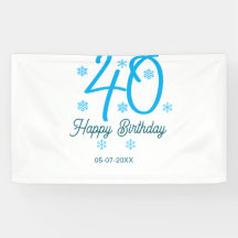 plantilla azul de 40 cumpleaños agregar nombre fec
