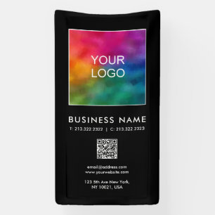 Lona Plantilla de logotipo comercial de empresa de códi