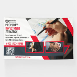 Lona Plantilla roja de promo banner