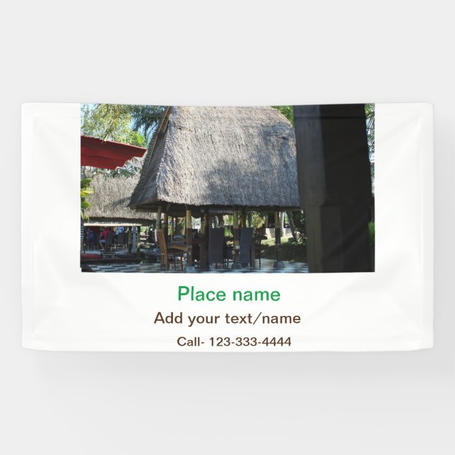 Lona playa de agua océano playa añadir nombre de sitio  (Horizontal)