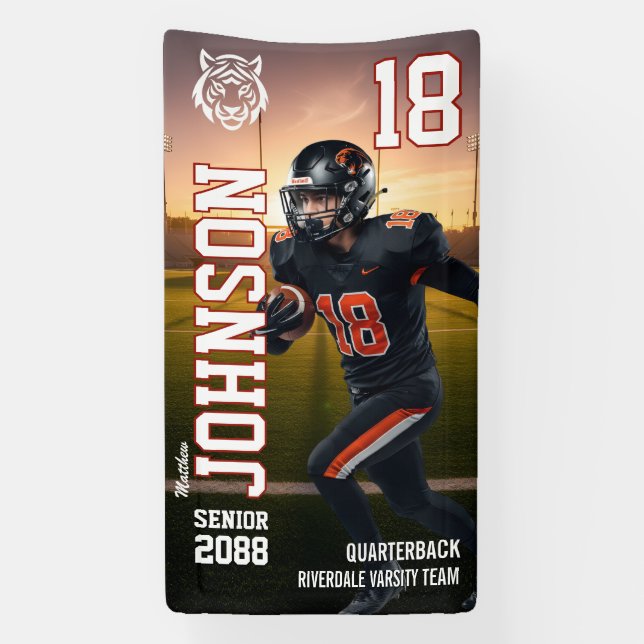 Lona Player Photo Senior Football Player Homecoming (Vertical)