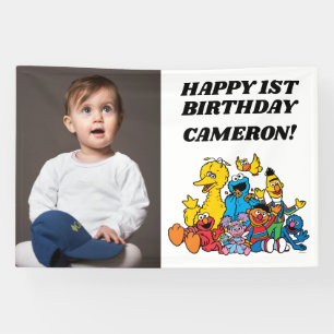 Lona Plaza Sésamo Pals Primer Cumpleaños