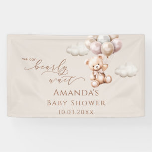 Lona Podemos Esperar El Oso Con Globos Baby Shower