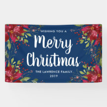 Poinsettia Merry navidad navideña marina azul