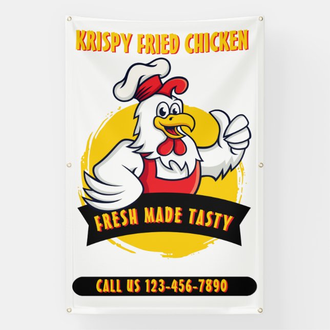 Lona Pollo Crujiente Frito Genérico Personalizable (Vertical)