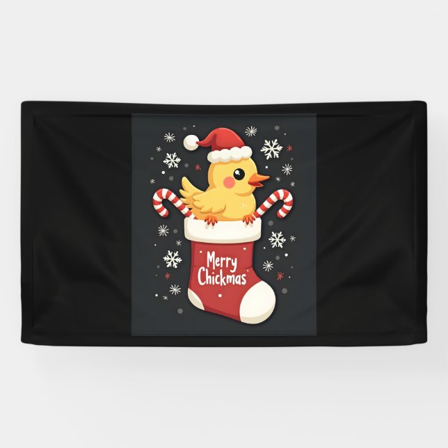 Lona Pollo de Feliz Navidad (Horizontal)