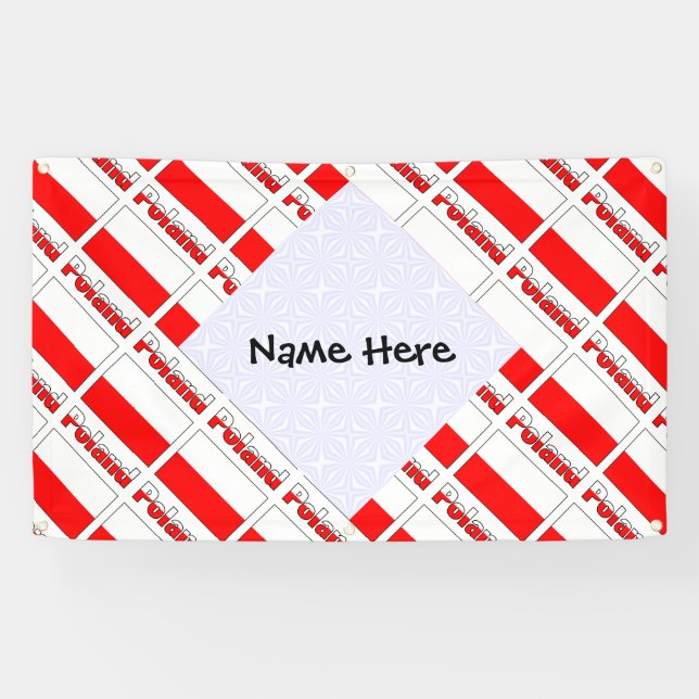 Lona Polonia Bandera polaca con la personalización del  (Horizontal)