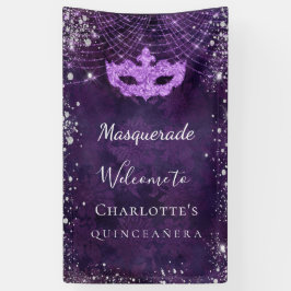 Lona Polvo de purpurina de plata púrpura Quinceanera