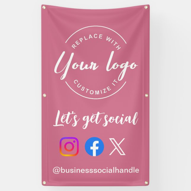 Lona Pongamos de rosa al Personalizado del sitio web de (Vertical)