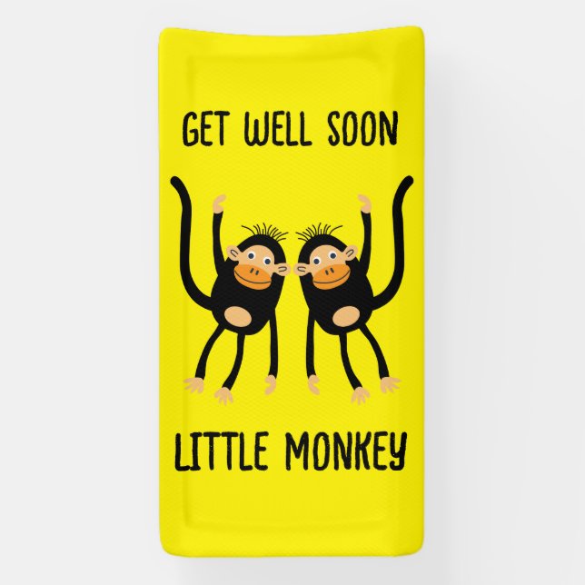 Lona Ponte bien pronto, pequeño mono (Vertical)