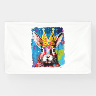 Lona Pop Art Colorous Conejo Rey Reina