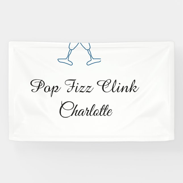 Lona Pop fizz clink blue champagne bottle new year (Horizontal)