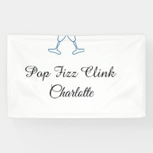 Pop fizz clink botella de champán azul año nuevo