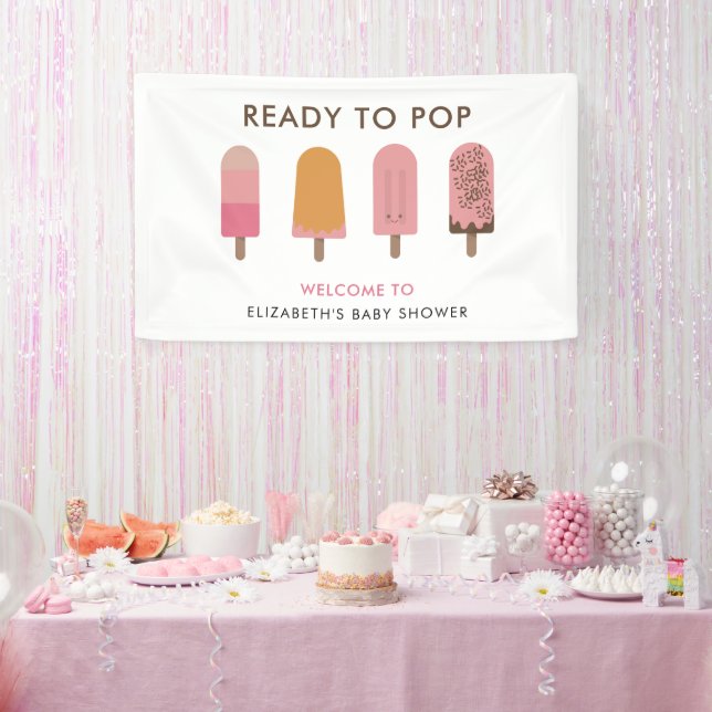 Lona Popsicles de bienvenida personalizadas para baby s (Fiesta)
