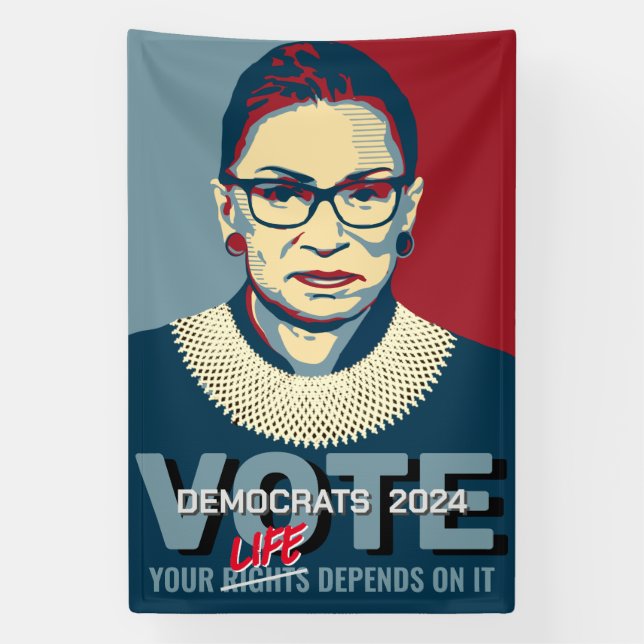 Lona Poster de Ruth Bader Ginsburg Pro-Choice Vote 2024 (Vertical)
