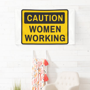 Lona Precaución de las mujeres que trabajan