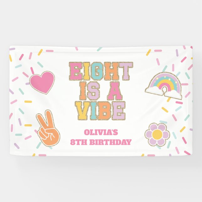 Lona Preppy Patch Eight is a vibe 8th Birthday (Horizontal)