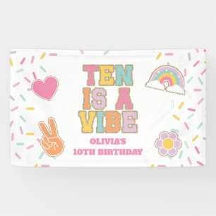 Lona Preppy Patch Ten es una vibra de cumpleaños 10