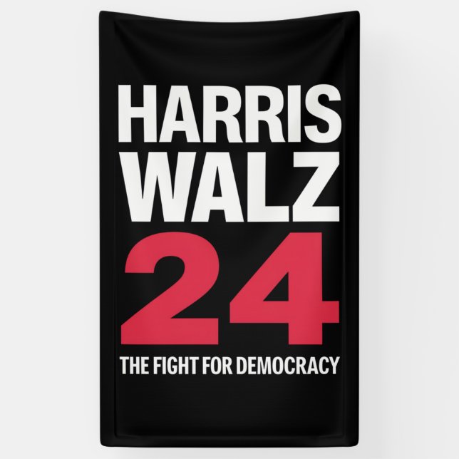 Lona Presidente Electo Kamala Harris y Tim Walz 2024 (Vertical)