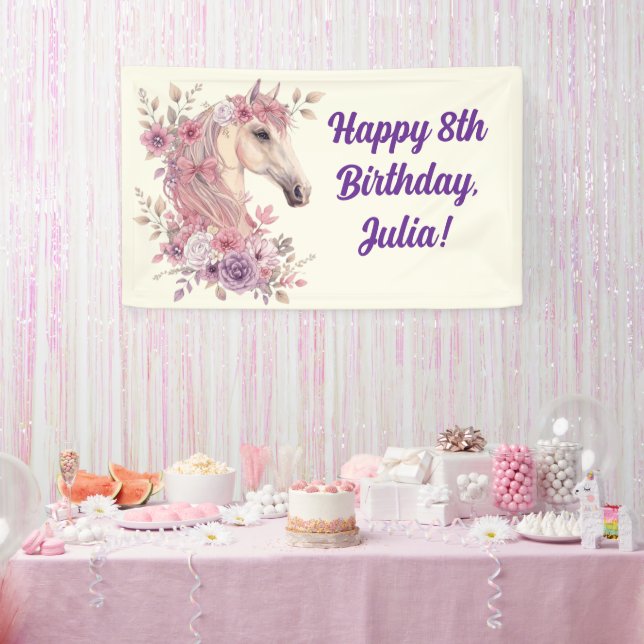 Lona Pretty Ponies and Petals Birthday Banner (Fiesta)