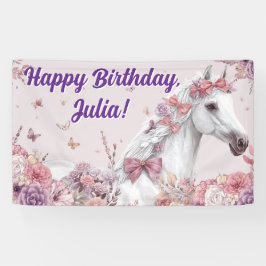 Lona Pretty Ponies and Petals Birthday Banner