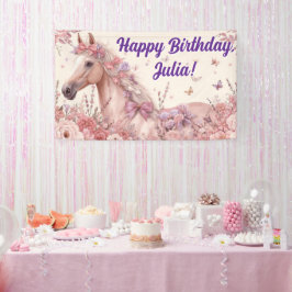 Lona Pretty Ponies and Petals Birthday Banner