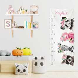 Lona Pretty Wild Animals | Vinyl Growth Chart Banner