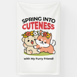 Lona Primavera en la atención - Adorable Ilustracion de