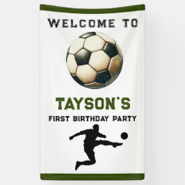 Lona Primer año de fútbol y primer cumpleaños