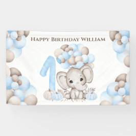 Lona Primer cartel de elefante de cumpleaños