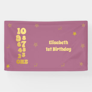 Lona Primer cumpleaños de la cuenta regresiva de Año Nu