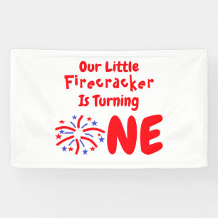 Lona Primer cumpleaños de Little Firecracker