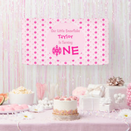 Lona Primer cumpleaños de Little Snowflake