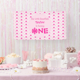 Lona Primer cumpleaños de Little Snowflake