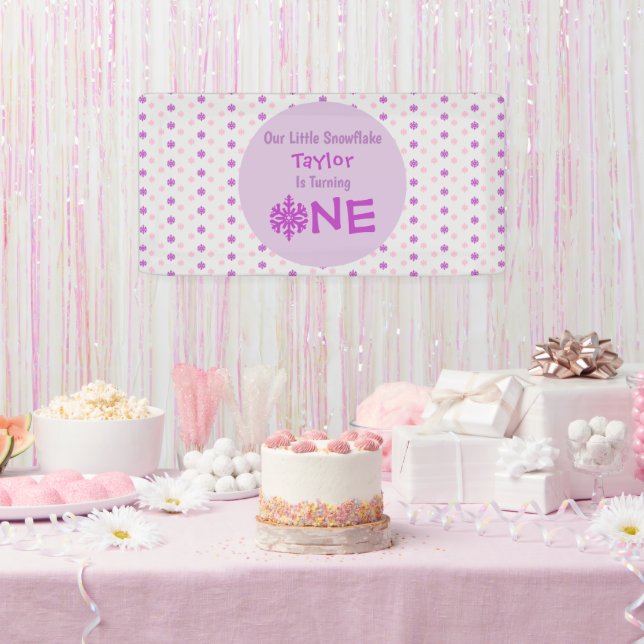 Lona Primer cumpleaños de Little Snowflake (Fiesta)