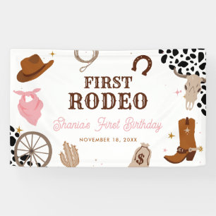 Lona Primer cumpleaños de Rodeo Occidental Wild West Ch