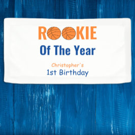 Lona Primer cumpleaños de Rookie Basketball
