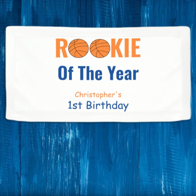 Lona Primer cumpleaños de Rookie Basketball (Subido por el creador)