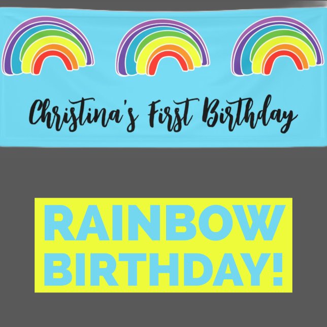 Lona Primer cumpleaños del arco iris (Subido por el creador)