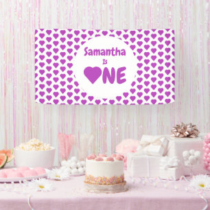 Lona Primer cumpleaños del corazón