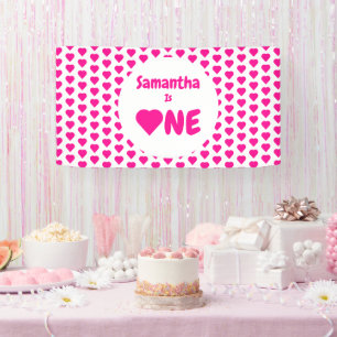 Lona Primer cumpleaños del corazón