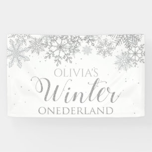 Lona Primer cumpleaños del invierno de Onederland Silve