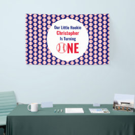 Lona Primer cumpleaños del Pequeño Rookie Baseball