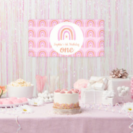 Lona Primer partido de cumpleaños del Chica arcoiris