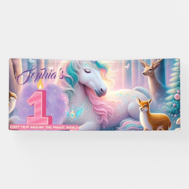 Lona Primer Personalizable de la fiesta de cumpleaños (Horizontal)